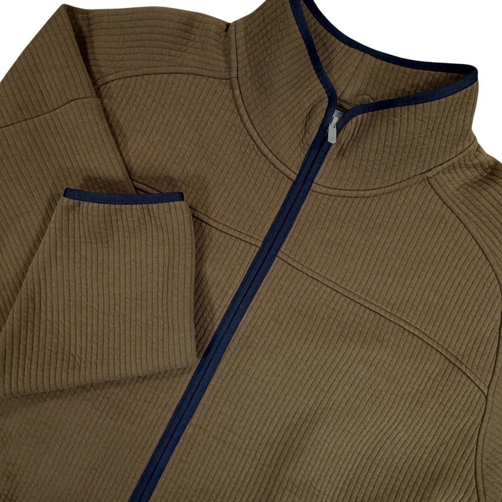 CALIA Elevate Structured Full Zip Jacket Womens XXL Dark Khaki Olive Ribbed